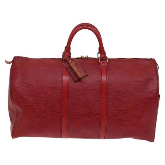 LOUIS VUITTON Epi Keepall 50 Boston Bag Red - Picture 10 of 16